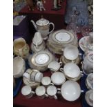 A Quantity of Minton "Aragon" China Tea and Dinnerware's, (approximately fifty plus pieces).