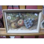 WILLIAM HENRY HUNT (1790-1864) Apples and Grapes on a Mossy Bank, watercolour, signed lower left, 18