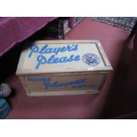 Players Navy Cut Wooden Crate, with card advertising panels.