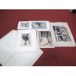 # William Shackleton and Seymour Haden Signed Etchings, Thomas Ward and Grindley signed prints, John