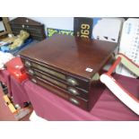 An Early XX Century Mahogany Three Drawer Shop Counter Cabinet, of rectangular form, fitted with cup