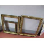 Three Various XIX Century Gilt Picture Frames, the largest with 73.5 x 61cm aperture. (3)