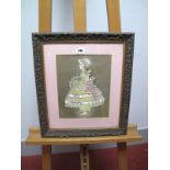 An Early XX Century Paper, Lace and Ribbon Doll Picture, framed, 36 x 41cms.