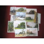 # Attributed to George Hamilton Constantine Fourteen Various Unframed Watercolours, countryside