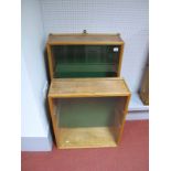 Two Purpose Built Wooden Wall Mounted Toy or Similar Glass Fronted Display Cabinet Complete with