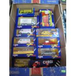 Eleven Blue Boxed Corgi Diecast Vehicles from the Mid 1980's. Including No. 354 BMW, No. 37315