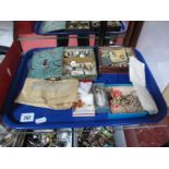 Ladies Costume Jewellery, gents cufflinks, studs, etc:- One Tray