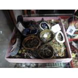 A Mixed Lot of Assorted Costume Jewellery, including bangles, rings, chains etc :- One Box