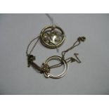 A 9ct Gold Pearl Set Brooch, of openwork circular design, together with an Edwardian openwork