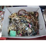 A Large Mixed Lot of Assorted Costume Jewellery, including beads, chains, etc :- One Box