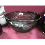 Whitefriars Willow Glass Oval Bowl, bearing paper label, 17cms high, 25.5cms wide.