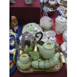 Carlton Ware Coffee Service, of fourteen pieces and a toast rack, Poole posy and jam pot, plated tea