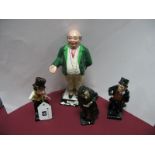 Royal Doulton Dickens Characters - Bill Sykes, Sam Weller and Fagin; plus a G & S, Burslem,