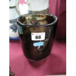 Whitefriars Cinnamon Glass Oval Vase, 16cms high, 10cms wide.