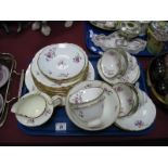 A Shelley China Part Tea Service, printed decoration of rose head and foliage on a white ground,