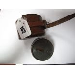 A WWI Pocket Sextant by a London Maker (stamp indistinct), complete with cover and leather case.