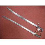 Two XIX Century Personal Protection Swords. A steel knuckle bow to 66cms blade, and a brass