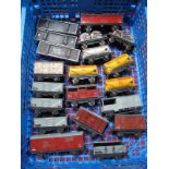Twenty Hornby Dublo Goods Wagons. Including Shell and Esso tankers, cable drums, box vans and open