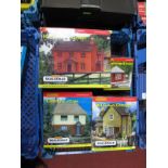 Four Boxed Hornby "OO" Gauge "Scaledale" Railway Layout Buildings, R.8522 Holly Farm House, R.8515