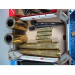 A Small Quantity of Mainly Mid XX Century Brass Shell Cases, and two pig stick bayonets with