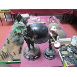 Two Military Figures. A Marine Bandsman fully painted, 20cms high, and a 1980's Paratrooper, 23cms