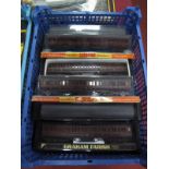 Six "OO" Model Railway Graham Farish Eight Wheel Coaches, all LMS livery, all boxed.