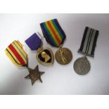 A WWI Victory Medal to M-337047 Pte H.F. Miller, Army Service Corps, a 1939-45 India Service