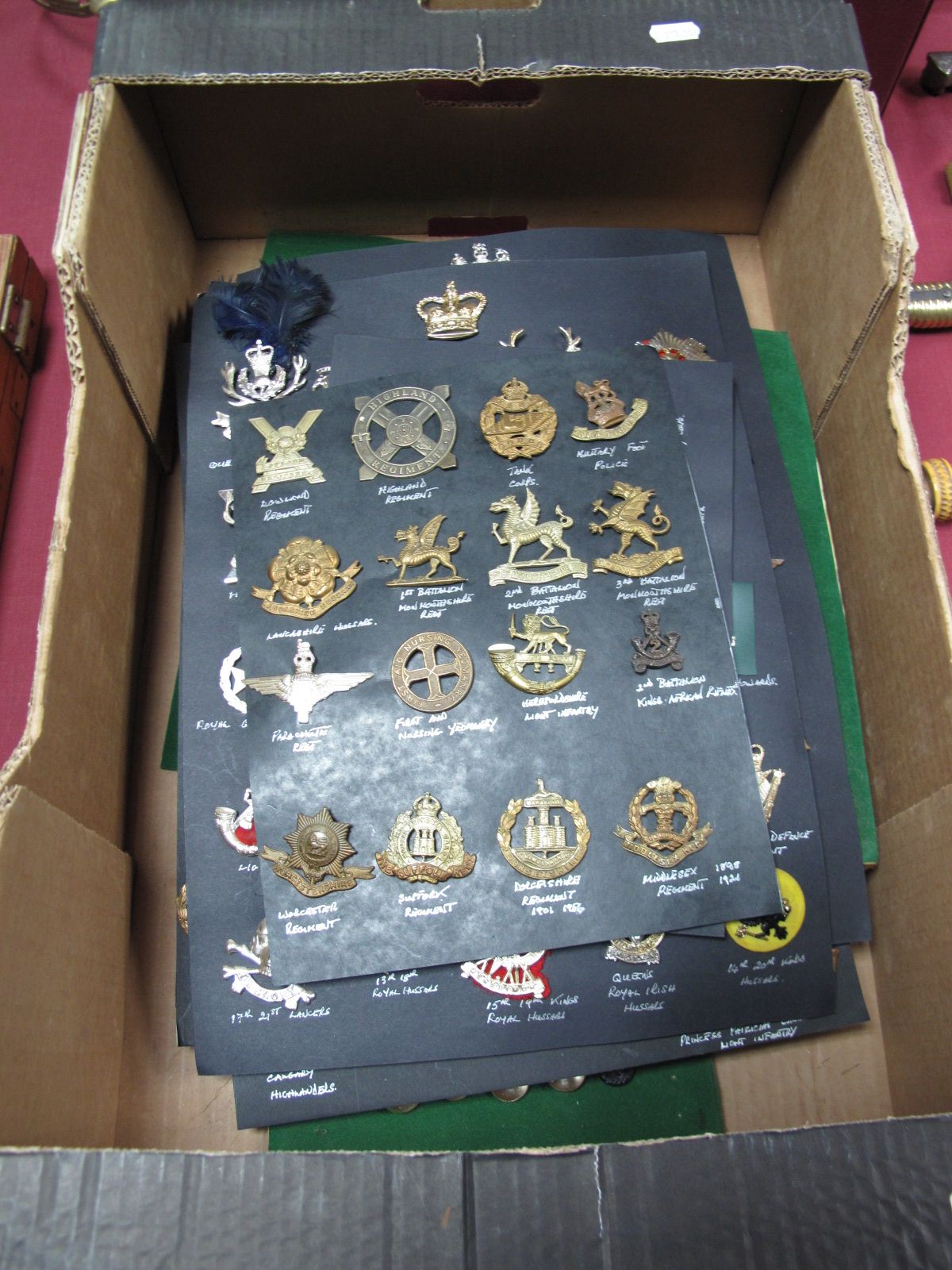 Approximately Two Hundred Military Cap Badges, Buttons and Other Regimental Insignia, mainly British