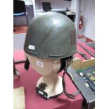 A Mid XX Century Despatch Riders Helmet, with original leather liner and chin strap in place.