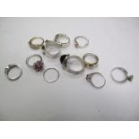 "925"\ and Other Dress Rings, including coin inset, claw set etc.