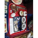 XIX Century Glass Travelling Jars/Pots, crested, together with Royal Worcester, Royal Albert,