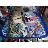 Assorted Costume Beads, bracelets, small collection of 'Keltik Enamels' jewellery etc :- One Tray