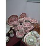 A Matched Mason's Ironstone and Franciscan Ironstone China Pink Vista, large tea and dinner service,