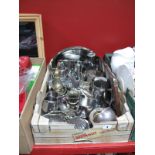Pewter, Electroplate and Other Metalware, including teapots, serving trays, castors, cutlery,