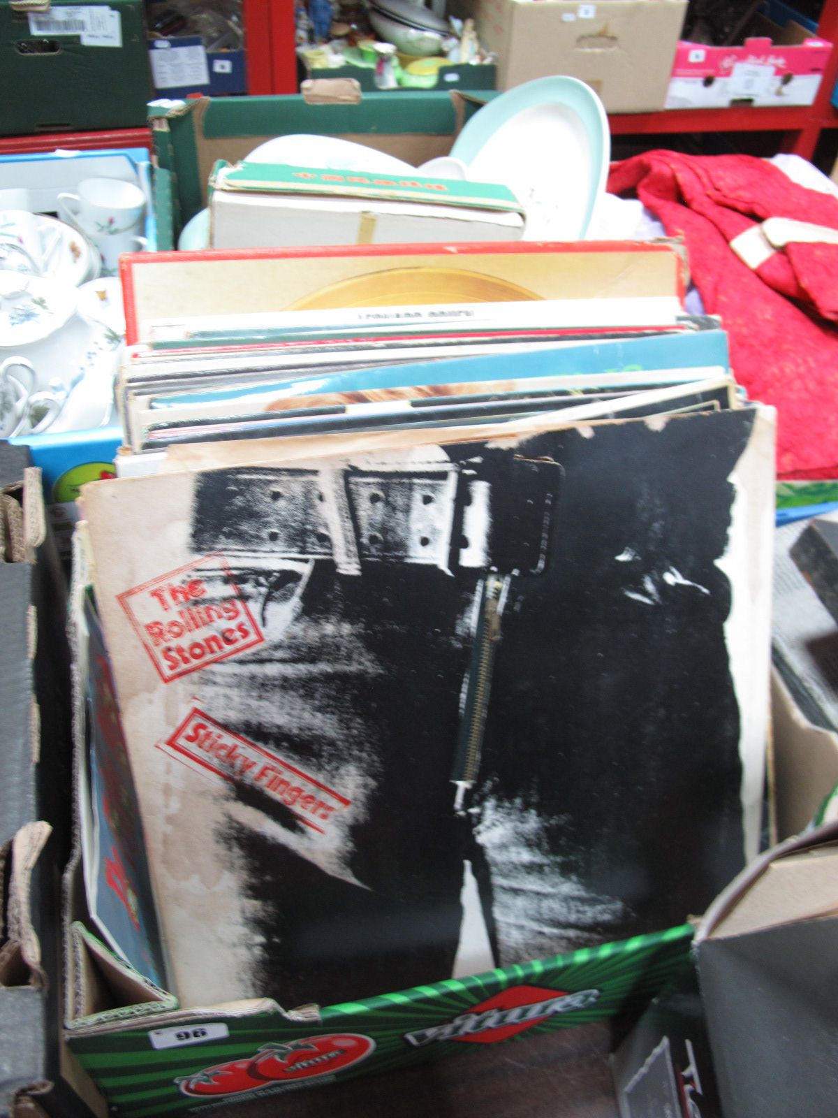 Rock and Pop, The Rolling Stones "Sticky Fingers" LP with zip, King Crimson "In the Court of...",