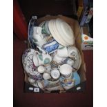 A Quantity of Loose Assorted China, including a Spode blue and white ware teapot, Palissy collectors