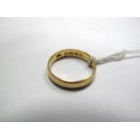 22ct Gold Wedding Band, Birmingham hallmark.