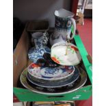 Oriental Chargers, Imari plate, Losol water jug, vases:- One Box