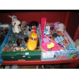 A Small Collection of Barbie Fashion Dolls, associated kitchen , bathroom, etc accessories, circa