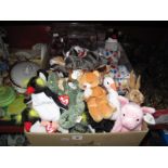 A Collection of TY Beanie Babies, some loose and in perspex boxes:- One Box