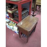 An Oak Cased Singer Sewing Machine, together with another similar, plus a mahogany cased sewing