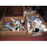 A Wade Pin Tray, Oriental style vases, teapots, etc:- Two Boxes
