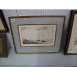 After James McBey "Basham" Ink Etching, signed and dated 19th August 1923, "William Simpson Dealers,