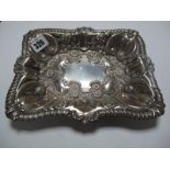 A Silver Rectangular Dish, hallmarked Birmingham 1904, having gadrooned border, embossed with C