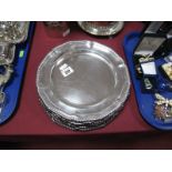 A Set of Eight William Hutton & Sons Electroplated Plates, each of shaped circular form with