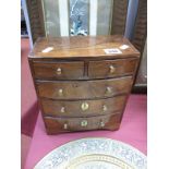 A XIX Century Rosewood "Apprentice Piece" Bow Front Chest of Drawers, fitted with two short and