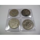 Three Silver and One Other Crown, 1935 (F), 1935 (GF), 1937 (VF) and 1951 (proof) but unboxed.