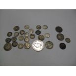 Silver Coins, Victoria, George III, George V and Edward VII, condition poor.