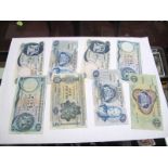 8 Circulated Scottish Five Pound Banknotes; various issues.