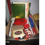 Cards, draughts and other games, etc, plus various albums of postcards:- One Box